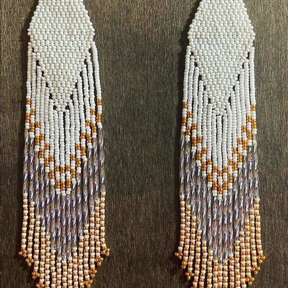 Statement beaded earrings (New and unworn) - Picture 2 of 3